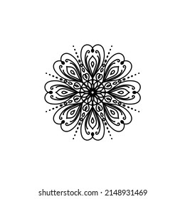Flor Mandala. Elementos decorativos de época. Patrón oriental, ilustración vectorial. Islam, árabe, indio, marroquí, españa, turco, pakistán, chino, místico, otomano. página del libro de coloreado