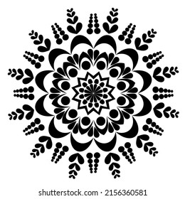 Mandala de flores. Elementos decorativos de época.