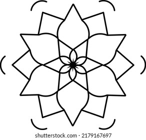 Flower Mandala. Vintage decorative elements. Oriental pattern, vector illustration. Islam, Arabic, Indian, moroccan,spain, turkish, pakistan, chinese, mystic, ottoman motifs. Coloring book page