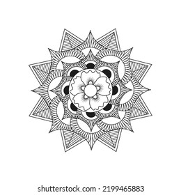 Flower Mandala. Vintage decorative elements. Oriental pattern, vector illustration. Islam, Arabic, Indian, moroccan,spain, turkish, pakistan, chinese, mystic, ottoman motifs. Coloring book page