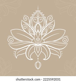 Mandala de flores. elementos decorativos de época. patrón oriental, ilustración vectorial. islam, árabe, indio