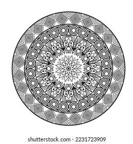 Flower Mandala. Vintage decorative elements. Oriental pattern, vector illustration. Islam, Arabic, Indian, moroccan,spain, turkish, pakistan, chinese, mystic, ottoman motifs. Coloring book page