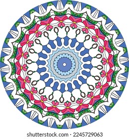 Flower Mandala. Vintage Decorative Elements. Oriental Pattern