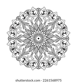 Flower Mandala. Vintage decorative elements. Oriental pattern, vector illustration. Islam, Arabic, Indian, moroccan,spain, turkish, pakistan, chinese, mystic, ottoman motifs. Coloring book page