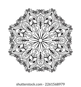 Flower Mandala. Vintage decorative elements. Oriental pattern, vector illustration. Islam, Arabic, Indian, moroccan,spain, turkish, pakistan, chinese, mystic, ottoman motifs. Coloring book page