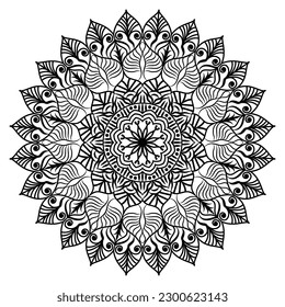Flower Mandala. Vintage decorative elements. Oriental pattern, vector illustration. Islam, Arabic, Indian, Moroccan, Spain, Turkish, Pakistan, Chinese, mystic, ottoman motifs. Coloring book page.