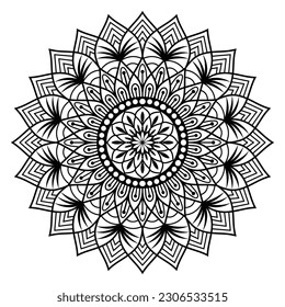 Flower Mandala. Vintage decorative elements. Oriental pattern, vector illustration. Islam, Arabic, Indian, Moroccan, Spain, Turkish, Pakistan, Chinese, mystic, ottoman motifs. Coloring book page.