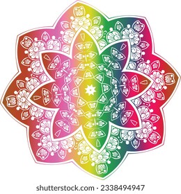 Flower Mandala. Vintage decorative elements. Oriental pattern, vector illustration. Islam, Arabic, Indian, moroccan,spain, turkish, pakistan, chinese, mystic, ottoman motifs. Coloring book page