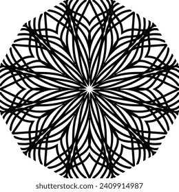 Flower Mandala. Vintage decorative elements. Oriental pattern, vector illustration. Islam, Arabic, Indian, moroccan,spain, turkish, pakistan, chinese, mystic, ottoman motifs. Coloring book page
