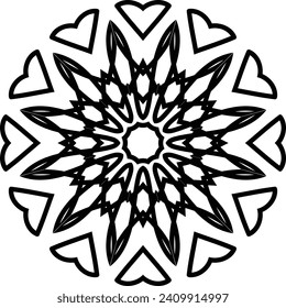 Flower Mandala. Vintage decorative elements. Oriental pattern, vector illustration. Islam, Arabic, Indian, moroccan,spain, turkish, pakistan, chinese, mystic, ottoman motifs. Coloring book page
