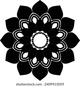 Flower Mandala. Vintage decorative elements. Oriental pattern, vector illustration. Islam, Arabic, Indian, moroccan,spain, turkish, pakistan, chinese, mystic, ottoman motifs. Coloring book page
