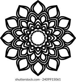 Flower Mandala. Vintage decorative elements. Oriental pattern, vector illustration. Islam, Arabic, Indian, moroccan,spain, turkish, pakistan, chinese, mystic, ottoman motifs. Coloring book page

