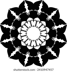 Flower Mandala. Vintage decorative elements. Oriental pattern, vector illustration. Islam, Arabic, Indian, moroccan,spain, turkish, pakistan, chinese, mystic, ottoman motifs. Coloring book page
