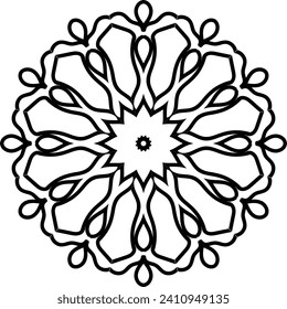Flower Mandala. Vintage decorative elements. Oriental pattern, vector illustration. Islam, Arabic, Indian, moroccan,spain, turkish, pakistan, chinese, mystic, ottoman motifs. Coloring book page
