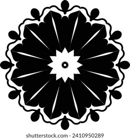 Flower Mandala. Vintage decorative elements. Oriental pattern, vector illustration. Islam, Arabic, Indian, moroccan,spain, turkish, pakistan, chinese, mystic, ottoman motifs. Coloring book page
