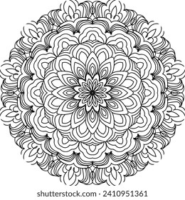 Flower Mandala. Vintage decorative elements. Oriental pattern, vector illustration. Islam, Arabic, Indian, moroccan,spain, turkish, pakistan, chinese, mystic, ottoman motifs. Coloring book page
