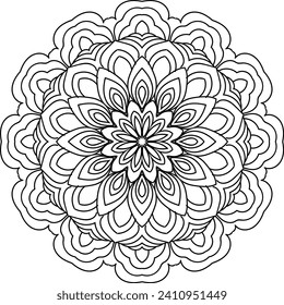 Flower Mandala. Vintage decorative elements. Oriental pattern, vector illustration. Islam, Arabic, Indian, moroccan,spain, turkish, pakistan, chinese, mystic, ottoman motifs. Coloring book page
