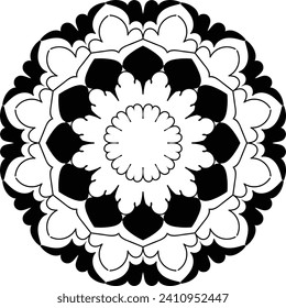 Flower Mandala. Vintage decorative elements. Oriental pattern, vector illustration. Islam, Arabic, Indian, moroccan,spain, turkish, pakistan, chinese, mystic, ottoman motifs. Coloring book page

