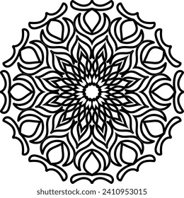 Flower Mandala. Vintage decorative elements. Oriental pattern, vector illustration. Islam, Arabic, Indian, moroccan,spain, turkish, pakistan, chinese, mystic, ottoman motifs. Coloring book page
