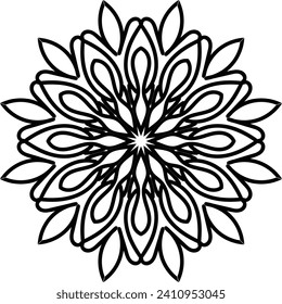 Flower Mandala. Vintage decorative elements. Oriental pattern, vector illustration. Islam, Arabic, Indian, moroccan,spain, turkish, pakistan, chinese, mystic, ottoman motifs. Coloring book page
