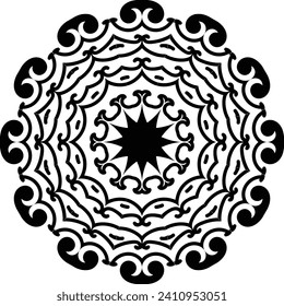 Flower Mandala. Vintage decorative elements. Oriental pattern, vector illustration. Islam, Arabic, Indian, moroccan,spain, turkish, pakistan, chinese, mystic, ottoman motifs. Coloring book page
