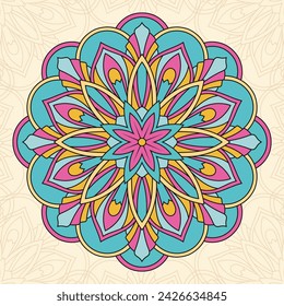 Flower Mandala. Vintage decorative elements. Oriental pattern, vector illustration. 