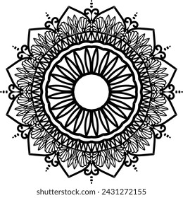 Blume Mandala. Vintage dekorative Elemente. Orientalisches Muster, Vektorgrafik. Islam, Arabisch, Indisch, Marokkanisch, Spanien, Türkisch, Pakistan, Chinesisch, Mystisch, Osmanische Motive. Malbuchseite