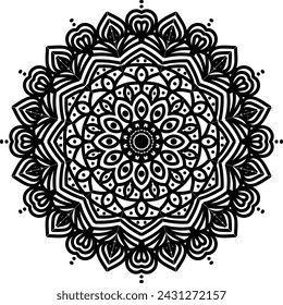 Flower Mandala. Vintage decorative elements. Oriental pattern, vector illustration. Islam, Arabic, Indian, moroccan,spain, turkish, pakistan, chinese, mystic, ottoman motifs. Coloring book page