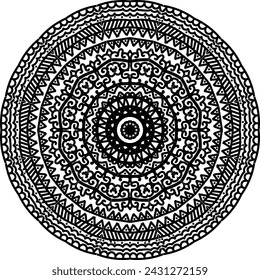 Flower Mandala. Vintage decorative elements. Oriental pattern, vector illustration. Islam, Arabic, Indian, moroccan,spain, turkish, pakistan, chinese, mystic, ottoman motifs. Coloring book page