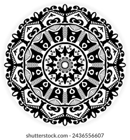 Flower Mandala Vintage decorative elements. Oriental pattern vector illustration.  Colouring book page