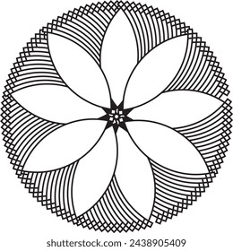 Flower Mandala. Vintage decorative elements. Oriental pattern, vector illustration. Islam, Arabic, Indian, Turkish, mystic, and Ottoman motifs. Coloring book page