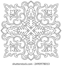 Flower Mandala. Vintage decorative elements. Oriental pattern, vector illustration. Islam, Arabic, Indian, moroccan,spain, turkish, pakistan, chinese, mystic, ottoman motifs. Coloring book page