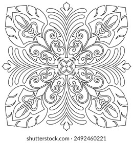 Flower Mandala. Vintage decorative elements. Oriental pattern, vector illustration. Islam, Arabic, Indian, moroccan,spain, turkish, pakistan, chinese, mystic, ottoman motifs. Coloring book page