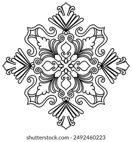 Flower Mandala. Vintage decorative elements. Oriental pattern, vector illustration. Islam, Arabic, Indian, moroccan,spain, turkish, pakistan, chinese, mystic, ottoman motifs. Coloring book page
