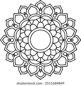 Flower Mandala vintage decorative elements oriental pattern, vector illustration art