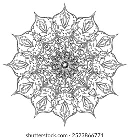 Mandala de flores. Elementos decorativos vintage. Padrão oriental, ilustração vetorial. Islã, árabe, indiano, marroquino, espanha, turco, paquistão, chinês, místico, otomano motivos. Página do livro de cores