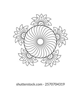 Flower Mandala. Vintage decorative elements Oriental pattern vector illustration Coloring book page