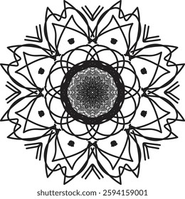 Flower mandala .Vintage decorative elements . Blossom mandala space. Circular pattern in form of mandala.