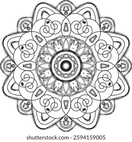 Flower mandala .Vintage decorative elements . Blossom mandala space. Circular pattern in form of mandala.