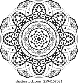 Flower mandala .Vintage decorative elements . Blossom mandala space. Circular pattern in form of mandala.