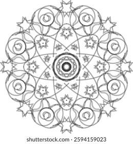 Flower mandala .Vintage decorative elements . Blossom mandala space. Circular pattern in form of mandala.