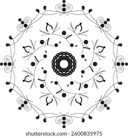 Flower Mandala. Vintage decorative elements. Oriental pattern, vector illustration. Coloring book page. Ornate Circular design Set, Black and White Line Art. creative art.