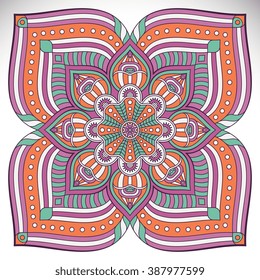 Flower Mandala. Vintage decorative elements. Oriental pattern, vector illustration. Islam, Arabic, Indian, turkish, pakistan, chinese, ottoman motifs