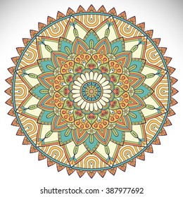Flower Mandala. Vintage decorative elements. Oriental pattern, vector illustration. Islam, Arabic, Indian, turkish, pakistan, chinese, ottoman motifs