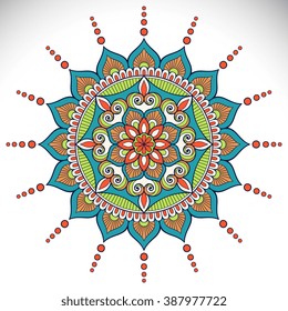 Flower Mandala. Vintage decorative elements. Oriental pattern, vector illustration. Islam, Arabic, Indian, turkish, pakistan, chinese, ottoman motifs