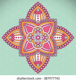 Flower Mandala. Vintage decorative elements. Oriental pattern, vector illustration. Islam, Arabic, Indian, turkish, pakistan, chinese, ottoman motifs