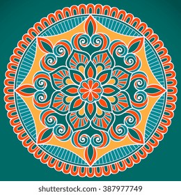 Flower Mandala. Vintage decorative elements. Oriental pattern, vector illustration. Islam, Arabic, Indian, turkish, pakistan, chinese, ottoman motifs
