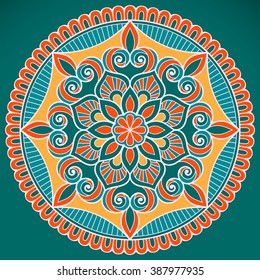 Flower Mandala. Vintage decorative elements. Oriental pattern, vector illustration. Islam, Arabic, Indian, turkish, pakistan, chinese, ottoman motifs