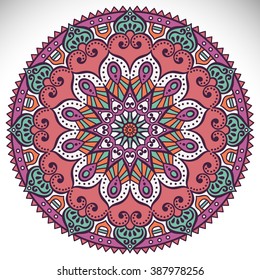 Flower Mandala. Vintage decorative elements. Oriental pattern, vector illustration. Islam, Arabic, Indian, turkish, pakistan, chinese, ottoman motifs