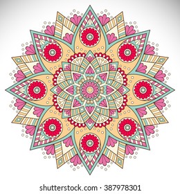Flower Mandala. Vintage decorative elements. Oriental pattern, vector illustration. Islam, Arabic, Indian, turkish, pakistan, chinese, ottoman motifs